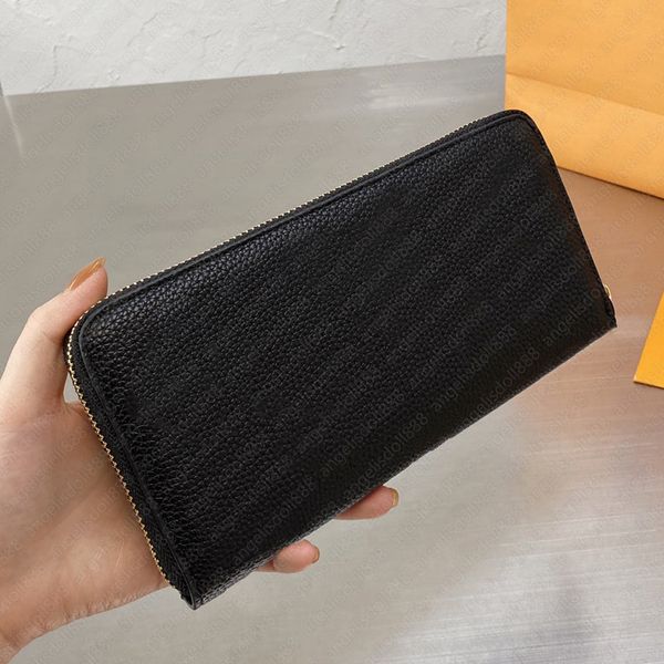 

women luxurys designers wallets 2021 gradient flowers letters logos embossed luisvutton money clip coin purses credit card holder long zippe, Red;black