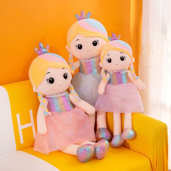 

cute super princess doll plush doll girl sleeping pillow children, Blue