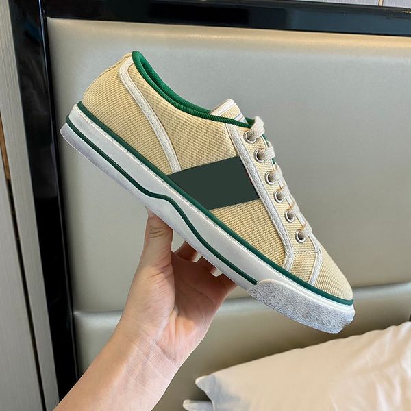 

2022 tennis 1977 canvas casual shoes luxury designer men's and women's shoes italian green and red mesh stripe rubber soles stretc