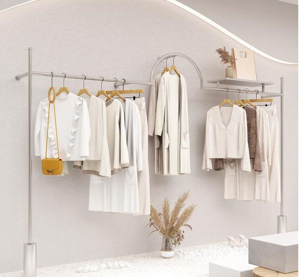 

hooks & rails stainless steel clothes rack for women's wear shop