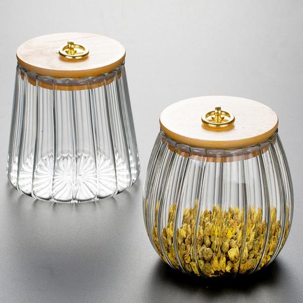 

storage bottles & jars transparent glass sealed home large-capacity food container tea coffee beans grains candy kitchen