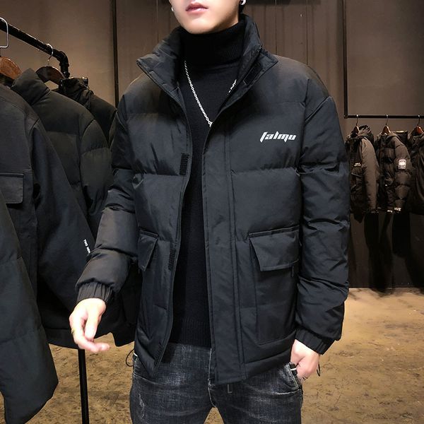 

2021 winter new youth korean version handsome down cotton padded cloth men's et trend, Black