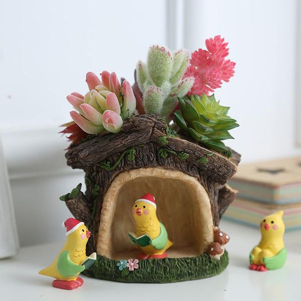 

vases sibaolu pastoral style home decoration cute succulents flower pot resin craft farmhouse decor pots for