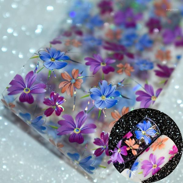 

nail art flower decal foil image transfer spirit wild sticker easy diy manicure decoration roll in clear jar 1m1, Black