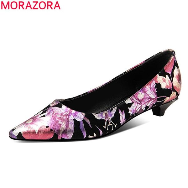 

dress shoes morazora 2021 arrival sheepskin shallow women pumps summer simple pointed toe ladies, Black