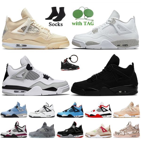 

jumpman women mens trainers 4 basketball shoes 4s sail white oreo military black cat infrared fire red university blue bred sneakers