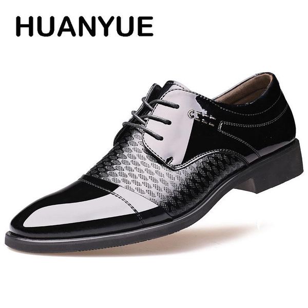 

dress shoes spring men business breathable leather flats formal oxford for wedding lace-up black