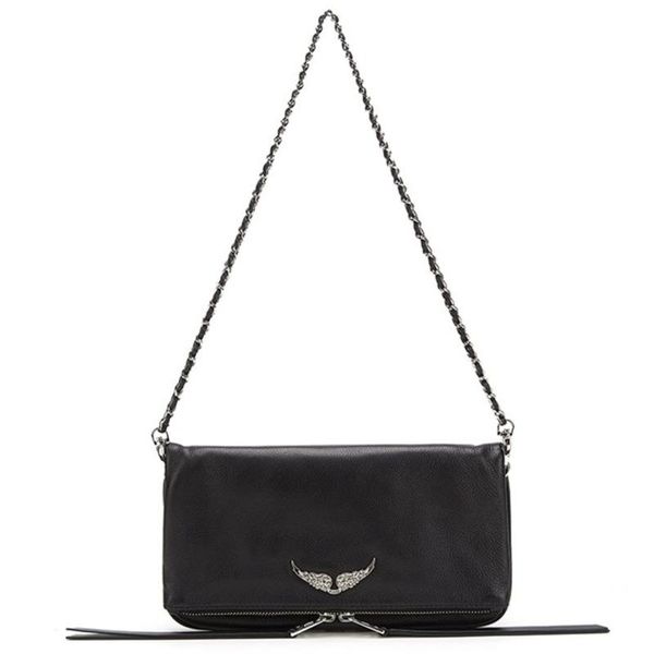

women shoulder bags genuine leather small personality wings decorated chain messenger bag womens corssbody bolsos mujer evening