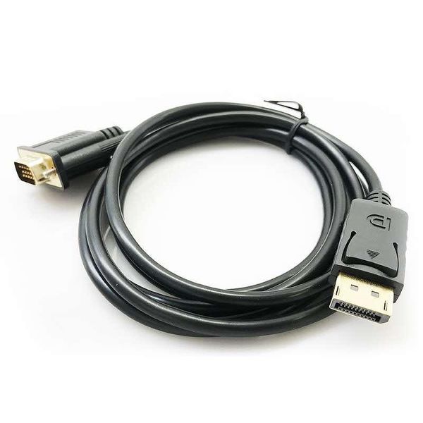 

1.8m displayport to vga converter cables adapter dp male to vga male cable adapter 1080p display port connector for macbook hdtv