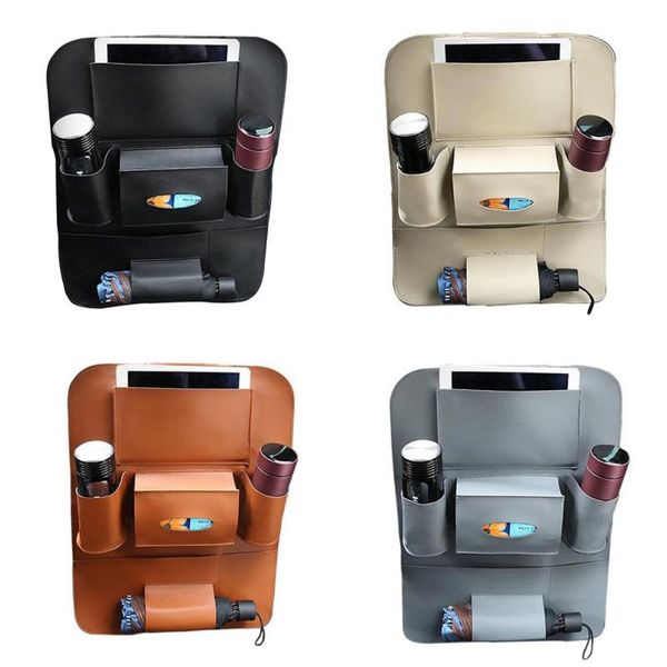 

car organizer storage bag seat rear hanging pu