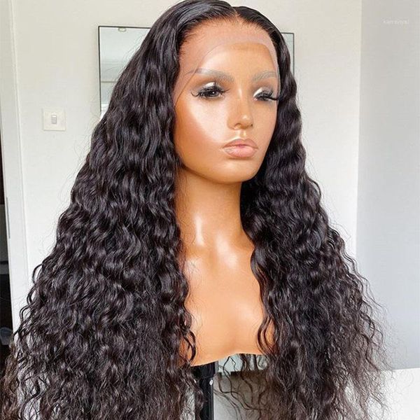 

fake scalp 250 density loose curly 13x4 lace front human hair wigs brazilian 360 frontal wig with baby you may remy1, Black;brown