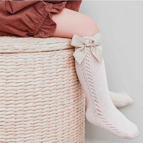 

girls spring summer mesh knee high socks with bows 0-6y, Pink;yellow