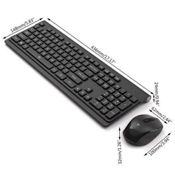 

keyboard mouse combos 808c 1set ultra-thin wireless 2.4g low-noise mice for mac pc