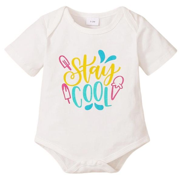 

rompers born baby letter print kids boy girl triangle romper short sleeve infant clothes cotton summer jumpsuit 0-18m, Blue