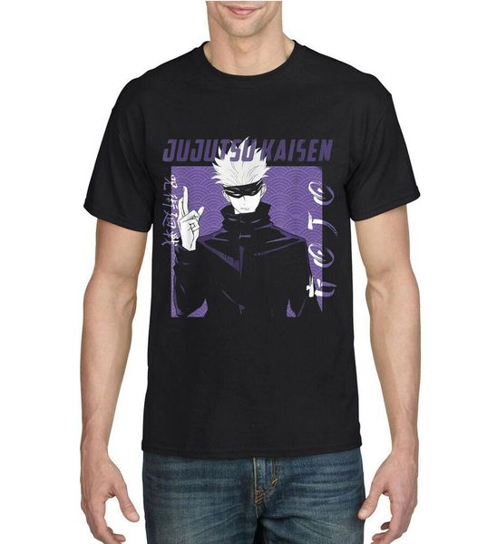 

sator gojo jujutsu kaisen anime manga t-shirt, White;black