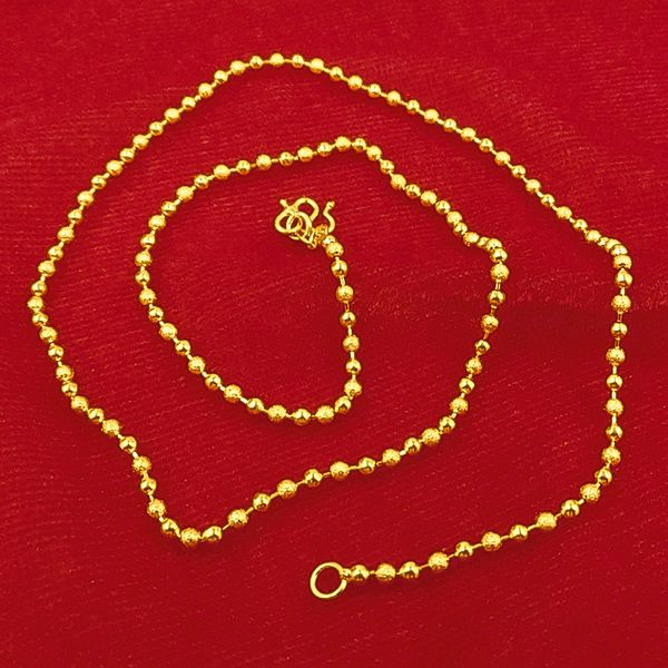 

2mm beads 18k gold filled women girls collar link chain gift, Silver