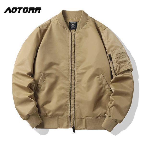 Bomber militare tattico da volo maschile Bomber da baseball Varsity College Pilot Air Force Coat Uomo Giacche da esterno Autunno Outwear 211011