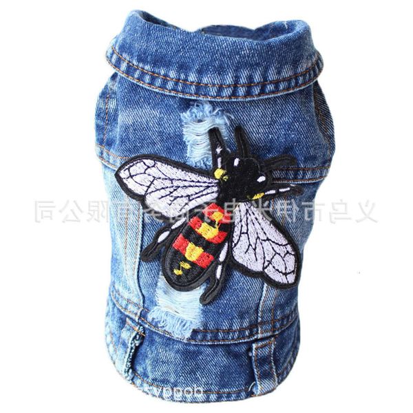 

the dog clothes dog teddy vip bear pet autumn winter clothing bee personality jeans spring and summer vest