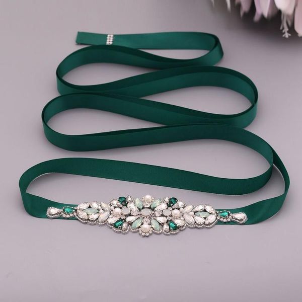 

wedding sashes s443 rhinestone bridal belt luxury dress belts many colors bride women for prom evening dresses, White