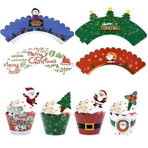 

other event & party supplies 24pcs christmas cupcake wrapper santa claus snowman muffin cake cups ers for xmas year home decor baking to