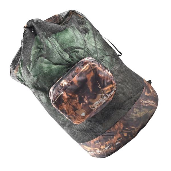 

outdoor backpack folding bag beach seaside diving mesh visible breathable storage pouch drawstring bag(camouflage) bags