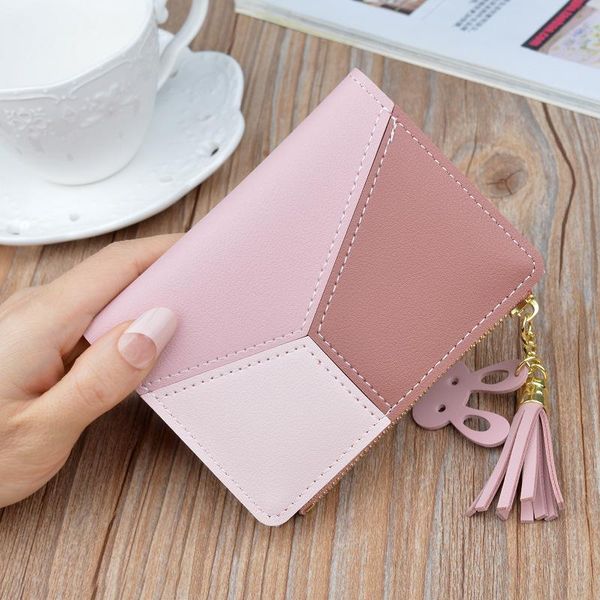 

wallets 2021 korean version ladies short wallet casual tassel women's, Red;black