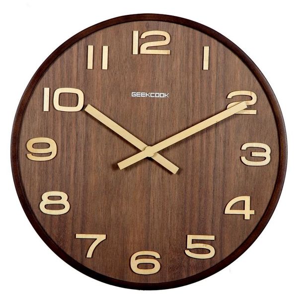 

wall clocks large retro solid wood clock modern silent watch living room office 3d kitchen vintage watches home decor gift