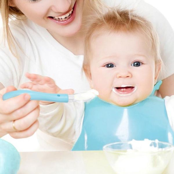 

cups, dishes & utensils baby silicone spoon soft first stage feeding self-feeding training for toddlers kids feeder appliance