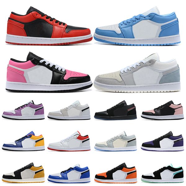 

1 1s low men women basketball shoes jumpman unc red black pink green fashion comfortable sports trainers sneakers with box