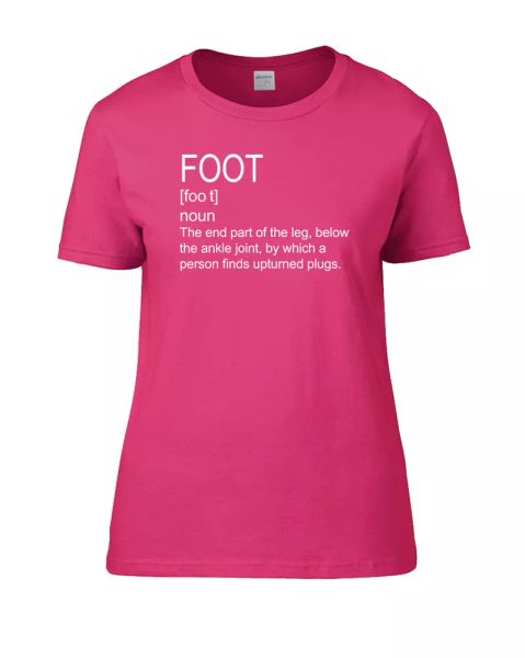 

Foot Dictionary- Upturned Plugs Meaning Women's T-Shirt, White;black