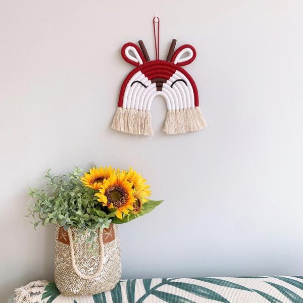 

decorative objects & figurines hand woven cotton pendant macrame hand-woven animal hanging wall decor nordic fresh simple kid room decoratio