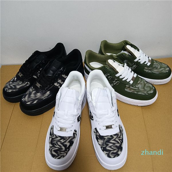 

high-quality genuine leather green shoe men women low cut one 1s casual shoes white black sports skateboard classic trainers high