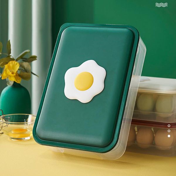 

storage bottles & jars clear covered egg holders for refrigerator 24 holder tray box dispenser stackable plastic eggs containers hu