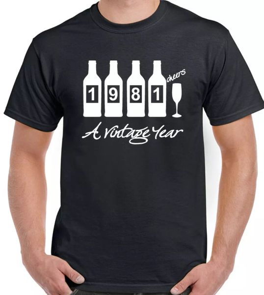 

bottles 1981 mens funny 40th birthday 40 years old gift, White;black