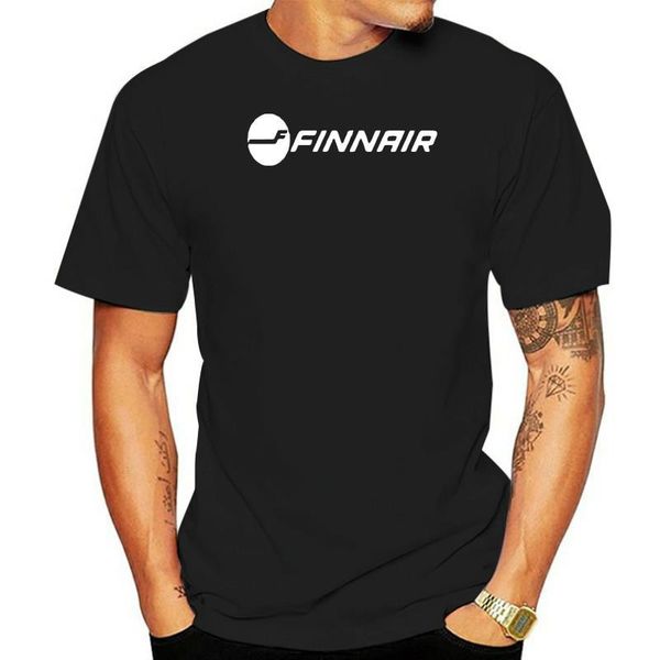 

men's t-shirts finnair white retro logo finland finnish airline royal blue cotton t-shirt, White;black