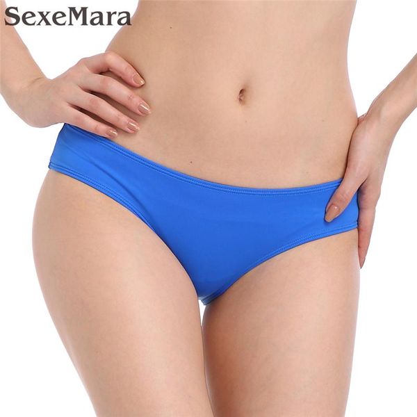 

two-piece suits 2021 summer blue solid swim panty beachwear women seamless briefs female swimwear bikini bottom
