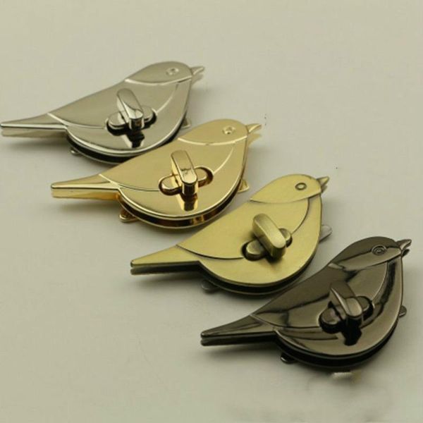 

bag parts & accessories 2pcsdiy handbag mouth lock bird twist hardware light gold for opening of the flip, Black