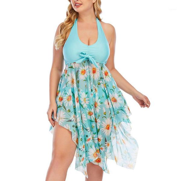 

flower large tankini swimdress women's swimsuit two piece swimwear, White;black