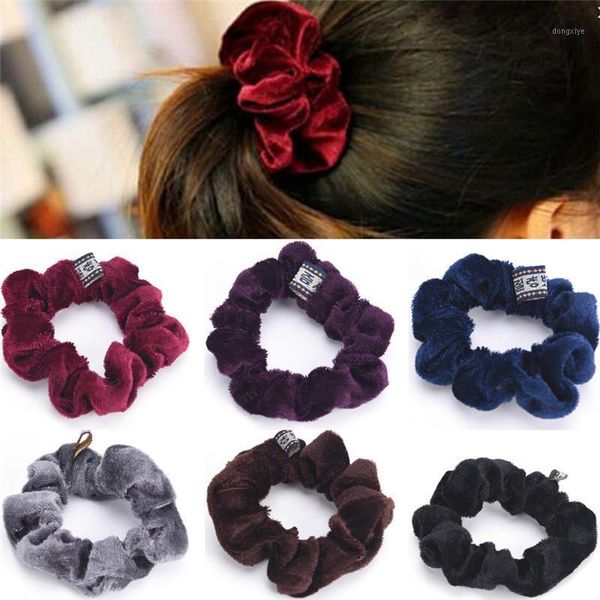 

velvet hair scrunchies elastic spring bands ties ponytail holder accessories 1pc fashion women girls head bands1