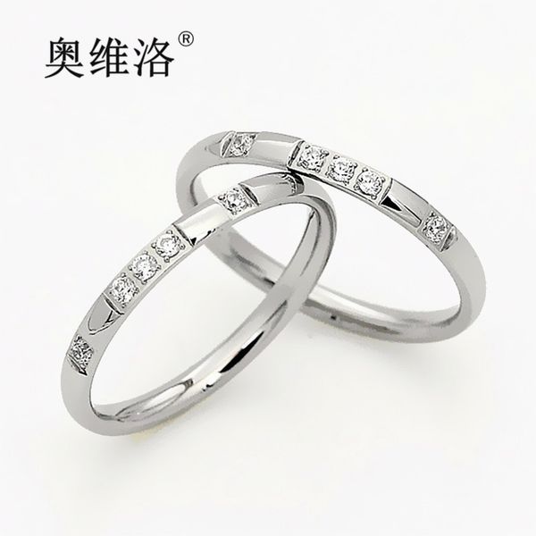 

ovillo korean fashion popular titanium steel boutique girls set diamond single trend shining small tail ring, Black