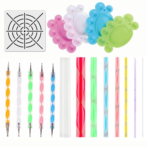 

15pcs mandala dotting painting rocks drawing pen stencil paint tray tools kit diy, Silver