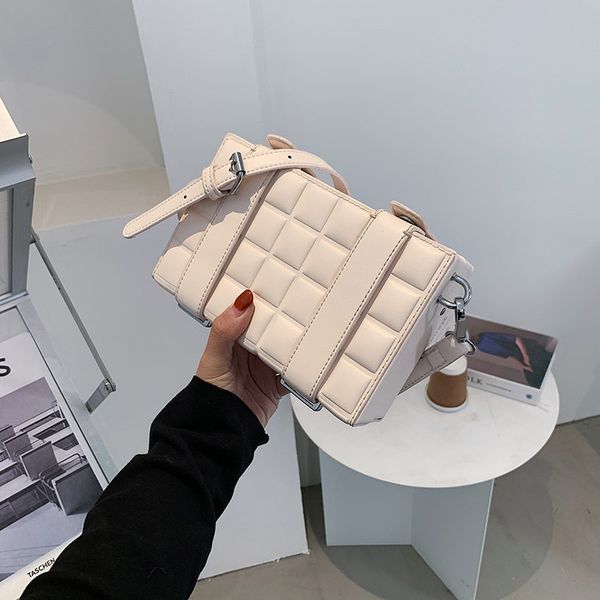 

luxury handbags straight 2021 new small square fashion simple lattice texture personalized niche single shoulder bag