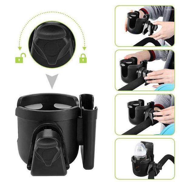 

stroller parts & accessories baby cup holder 360 degrees adjustable bottle rack abs plastic pushchair organizer with phone11