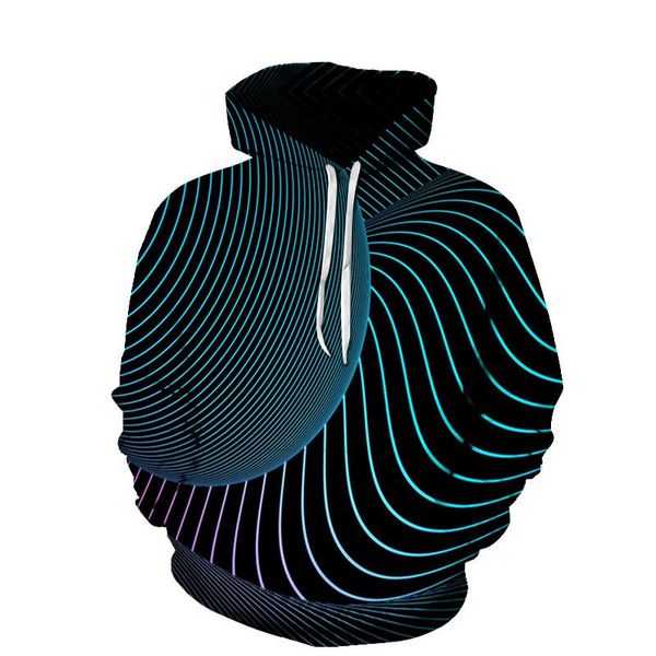 

men's hoodies & sweatshirts artistic style printed vertigo pattern 3d sweatshirt for men custom hooded spring and autumn m, Black
