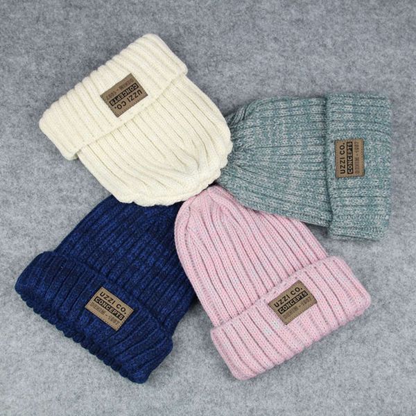 

hat 2016 wool cap letter paste cloth cover mixed color knitted, Blue;gray