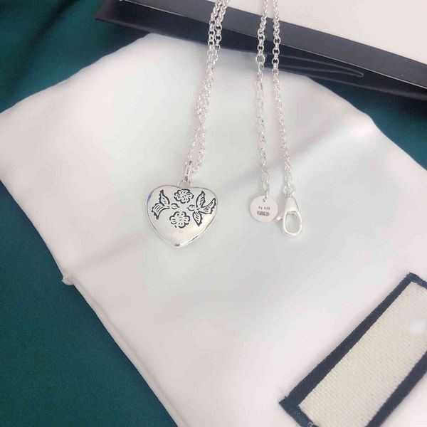

925 silver ancient love fearless peach heart necklace female ly bird flower pendant eye sweater chain black friday deals, Golden;silver