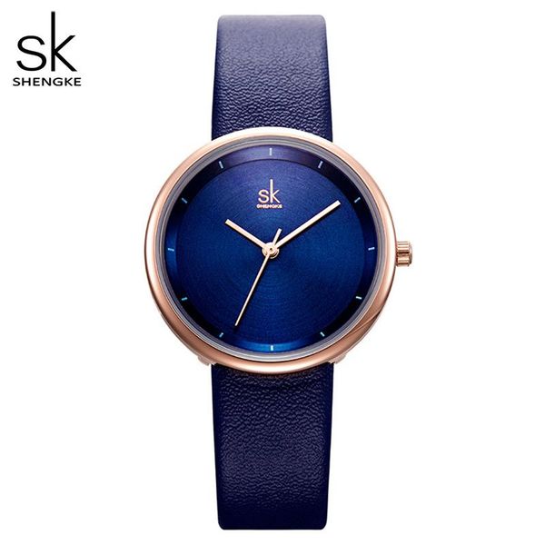 

wristwatches shengke women's watches fashion ladies for women leather, Slivery;brown