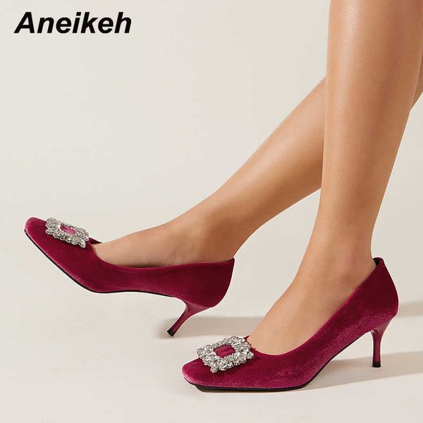 

famous brand designer spring/autumn flock metal decoratio crystal bling wedding fashion ladies shoes round toe thin heels elegant slip-on ne, Black