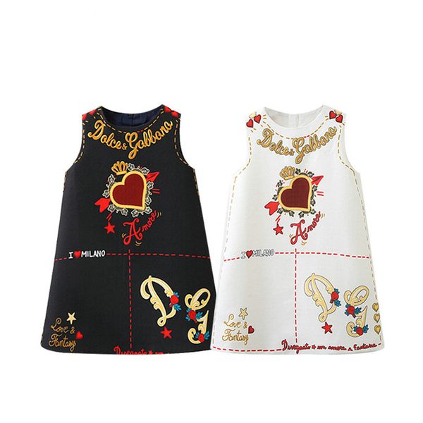 

retail/wholesale girls sleeveless flower vest dresses kids love heart princess dress children designer boutique clothes clothing, Red;yellow