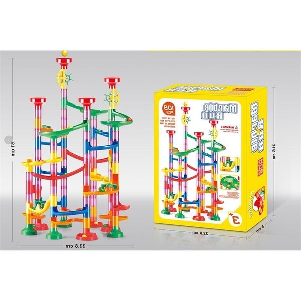 

14children's ball track marbles toy slide maze 3d space pipe assembly building blocks 109pcs